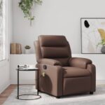 Fauteuil de massage inclinable Marron Similicuir
