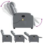 Fauteuil de massage inclinable Gris Similicuir – Image 3