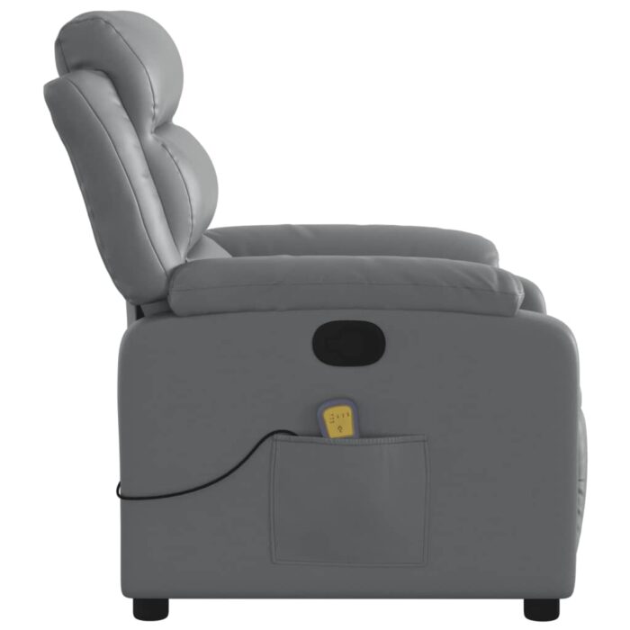 Fauteuil de massage inclinable Gris Similicuir – Image 6