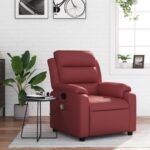 Fauteuil de massage inclinable Rouge bordeaux Similicuir