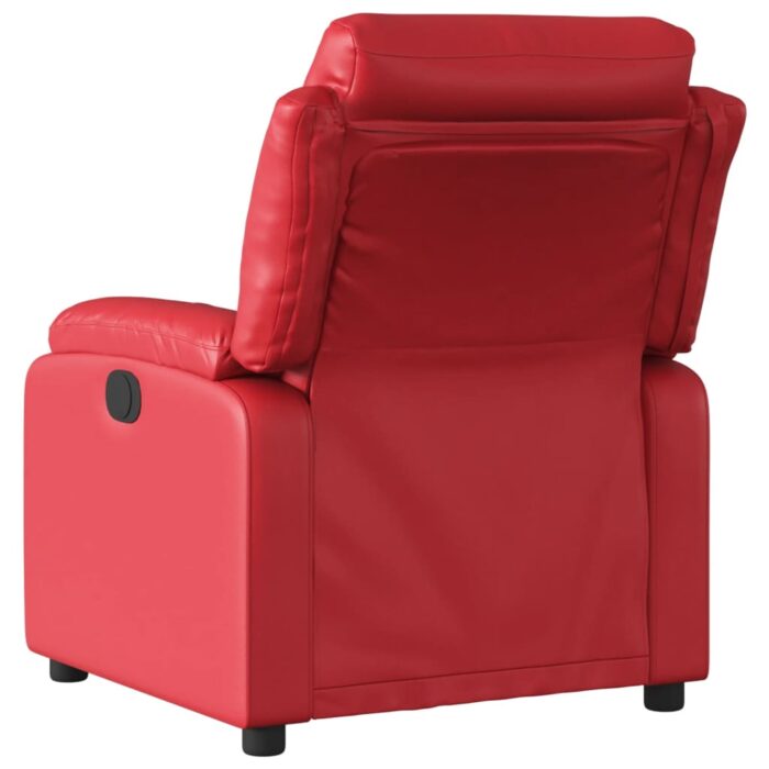 Fauteuil de massage inclinable rouge similicuir – Image 2