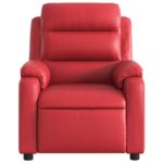 Fauteuil de massage inclinable rouge similicuir – Image 5