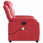 Fauteuil de massage inclinable rouge similicuir – Image 6