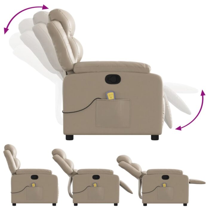 Fauteuil de massage inclinable Cappuccino Similicuir – Image 3