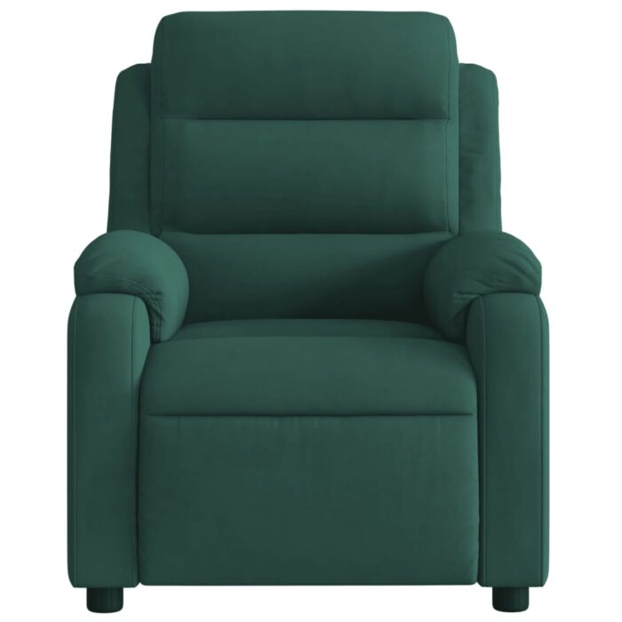 Fauteuil inclinable vert foncé velours – Image 4