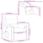 Fauteuil inclinable de massage bleu velours – Image 10