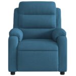 Fauteuil inclinable de massage bleu velours – Image 5