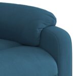 Fauteuil inclinable de massage bleu velours – Image 7
