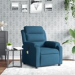 Fauteuil inclinable de massage bleu velours