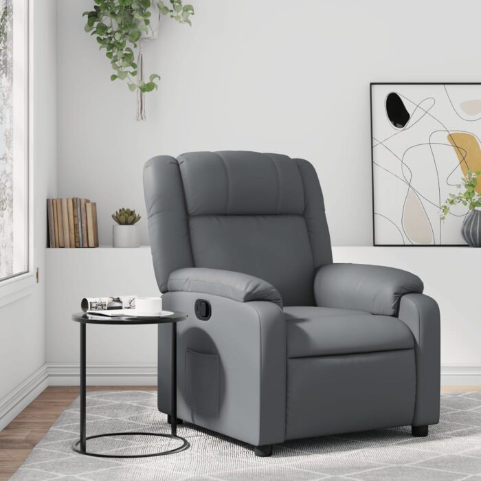 Fauteuil inclinable Gris Similicuir – Image 1