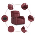 Fauteuil inclinable Rouge bordeaux Similicuir – Image 3