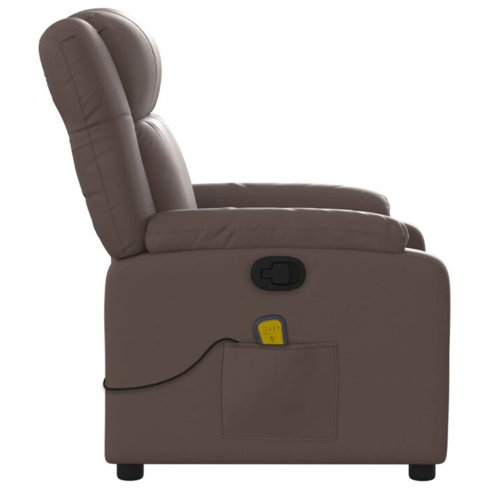 Fauteuil de massage inclinable Marron Similicuir – Image 6
