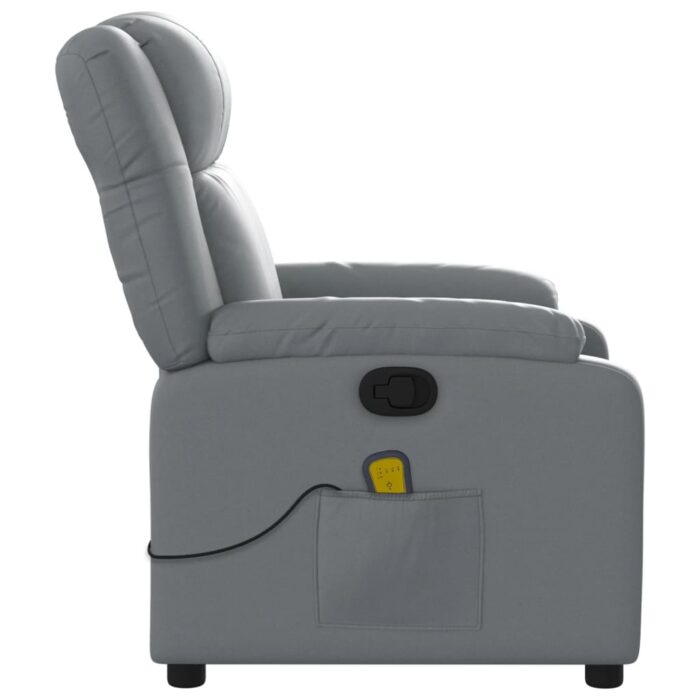 Fauteuil de massage inclinable Gris Similicuir – Image 6