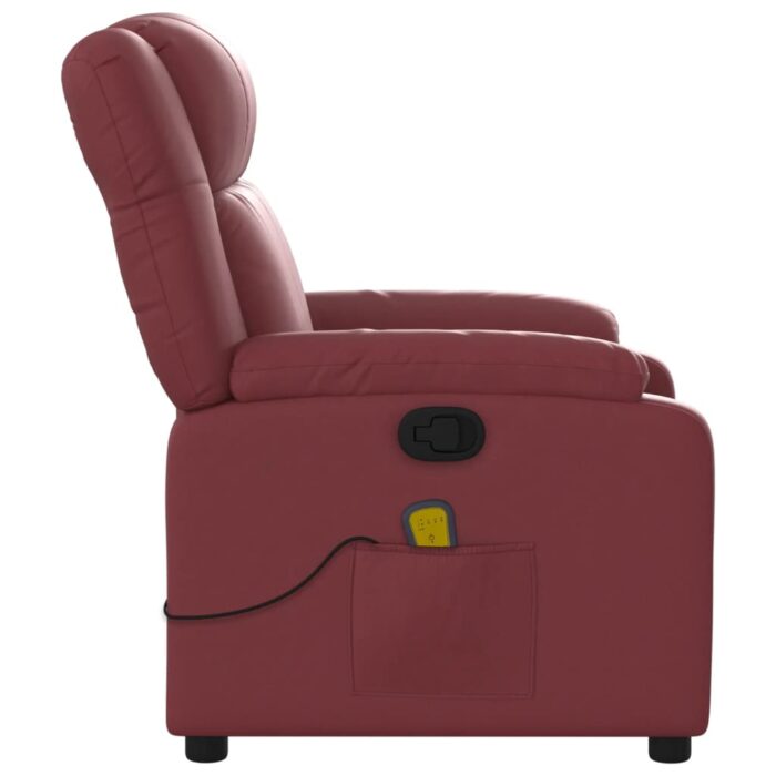 Fauteuil de massage inclinable Rouge bordeaux Similicuir – Image 6