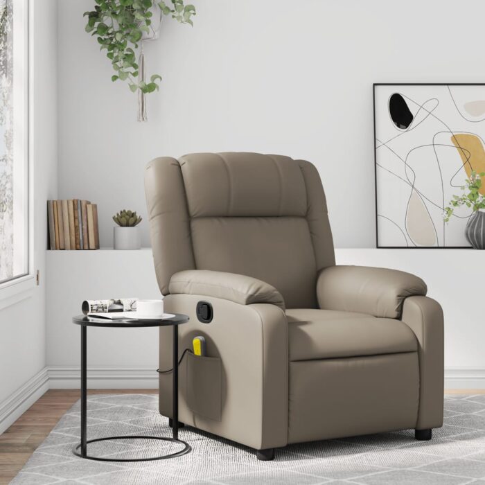 Fauteuil de massage inclinable Cappuccino Similicuir – Image 1