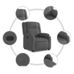 Fauteuil inclinable Gris foncé Tissu – Image 3