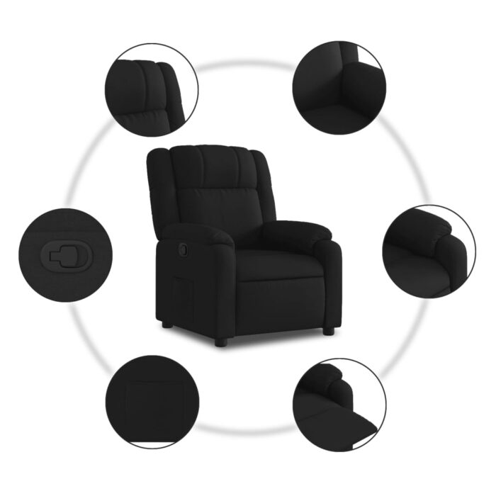 Fauteuil inclinable Noir Tissu – Image 3