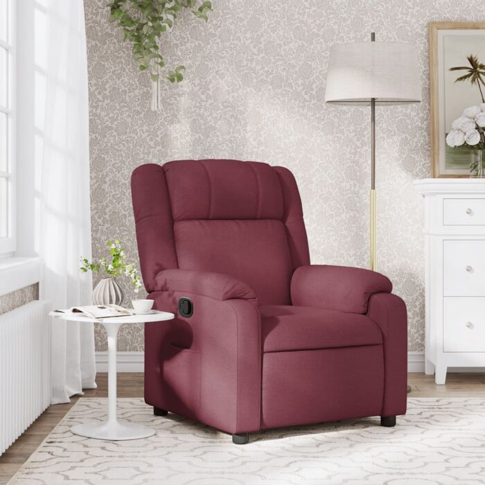 Fauteuil inclinable Rouge bordeaux Tissu – Image 1