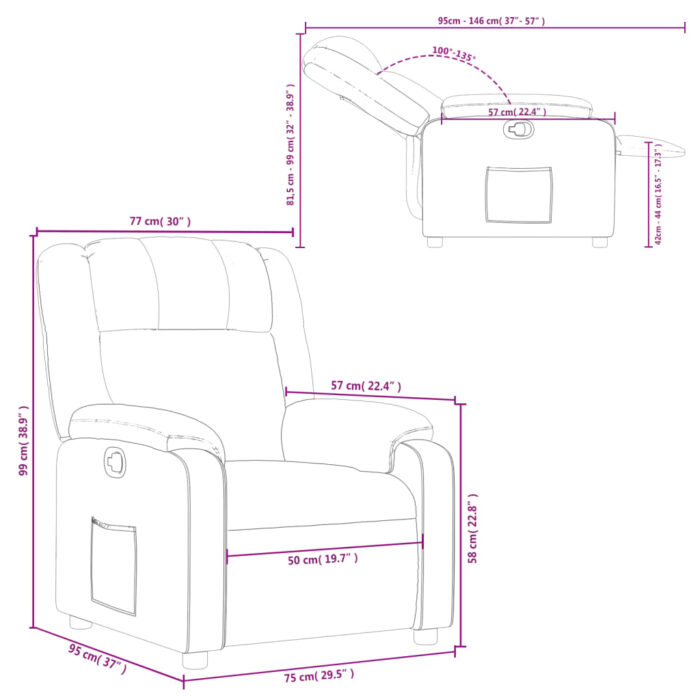 Fauteuil inclinable Vert foncé Tissu – Image 9