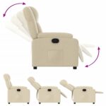 Fauteuil inclinable Crème Tissu – Image 2