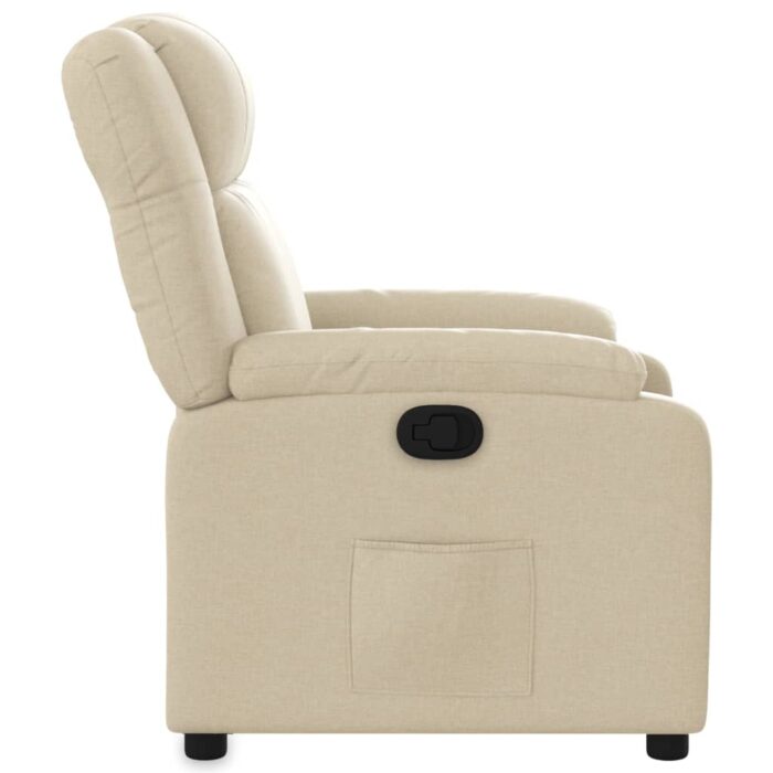 Fauteuil inclinable Crème Tissu – Image 5