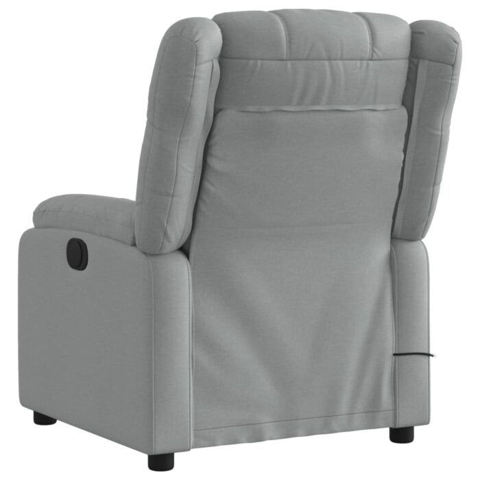 Fauteuil de massage inclinable Gris clair Tissu – Image 2