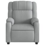 Fauteuil de massage inclinable Gris clair Tissu – Image 5