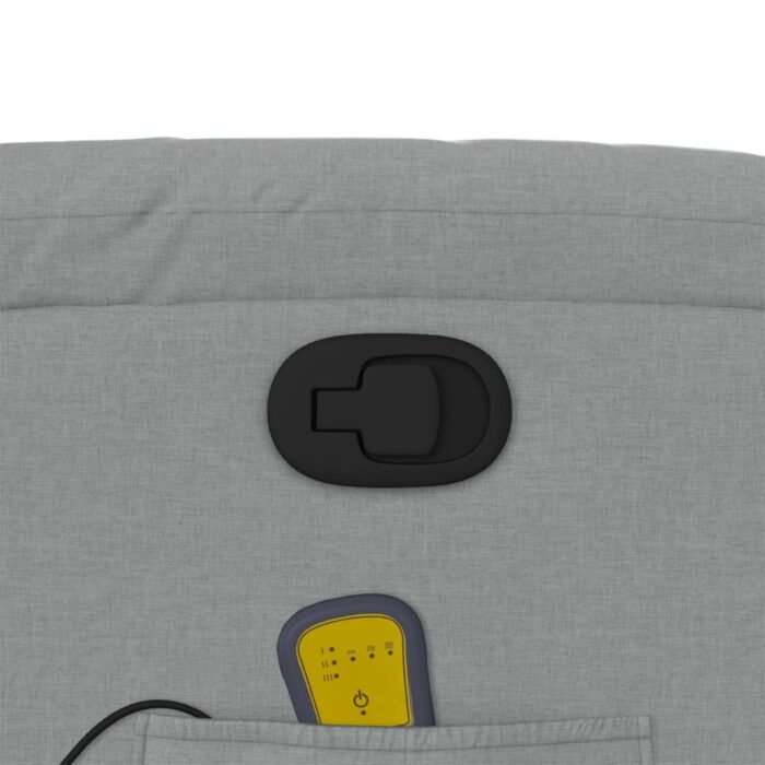 Fauteuil de massage inclinable Gris clair Tissu – Image 8