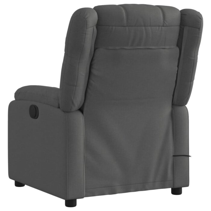 Fauteuil de massage inclinable Gris foncé Tissu – Image 2