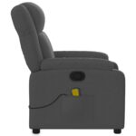 Fauteuil de massage inclinable Gris foncé Tissu – Image 6
