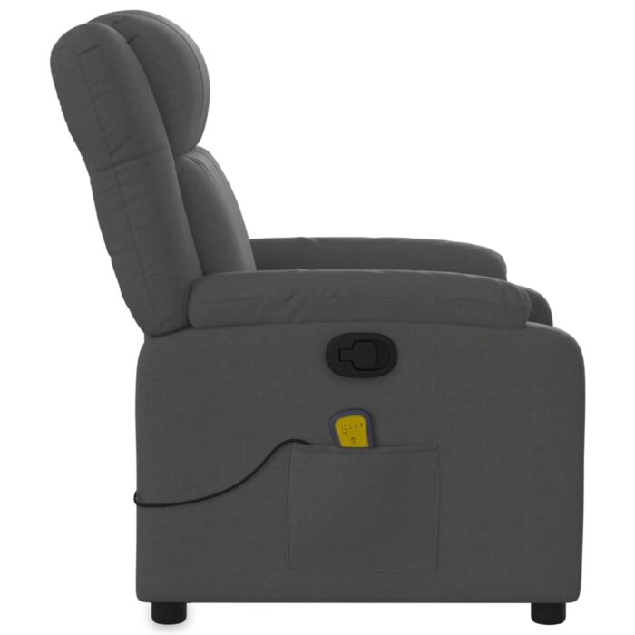 Fauteuil de massage inclinable Gris foncé Tissu – Image 6