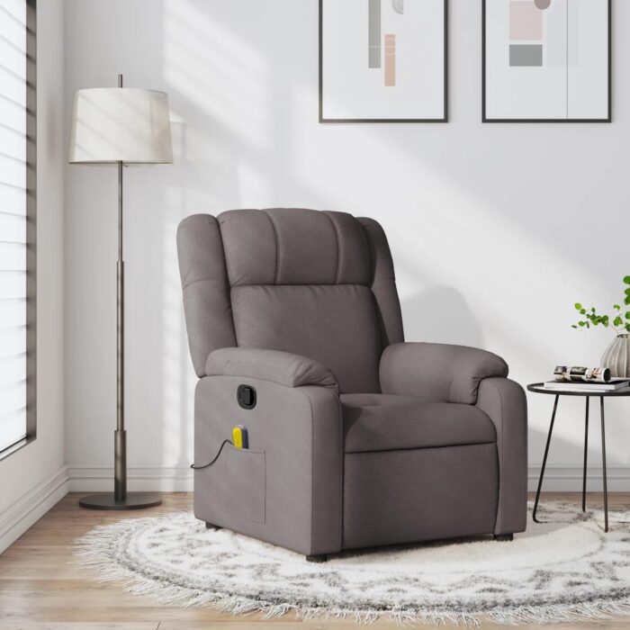Fauteuil de massage inclinable Taupe Tissu – Image 1