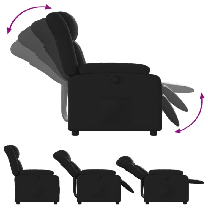 Fauteuil inclinable Noir Similicuir – Image 2