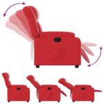 Fauteuil inclinable Rouge Similicuir – Image 2