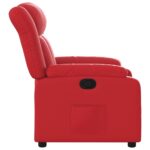 Fauteuil inclinable Rouge Similicuir – Image 5
