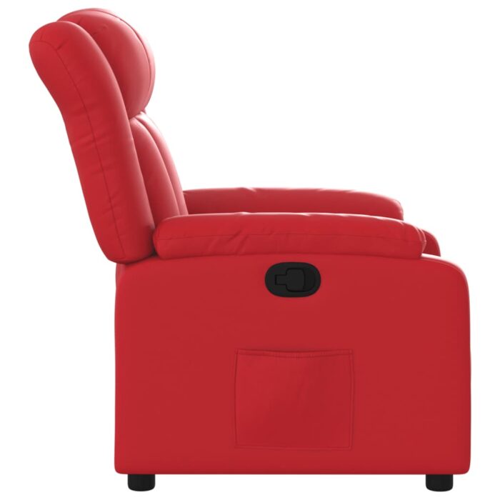 Fauteuil inclinable Rouge Similicuir – Image 5