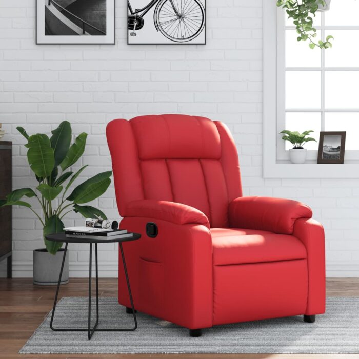 Fauteuil inclinable Rouge Similicuir – Image 1