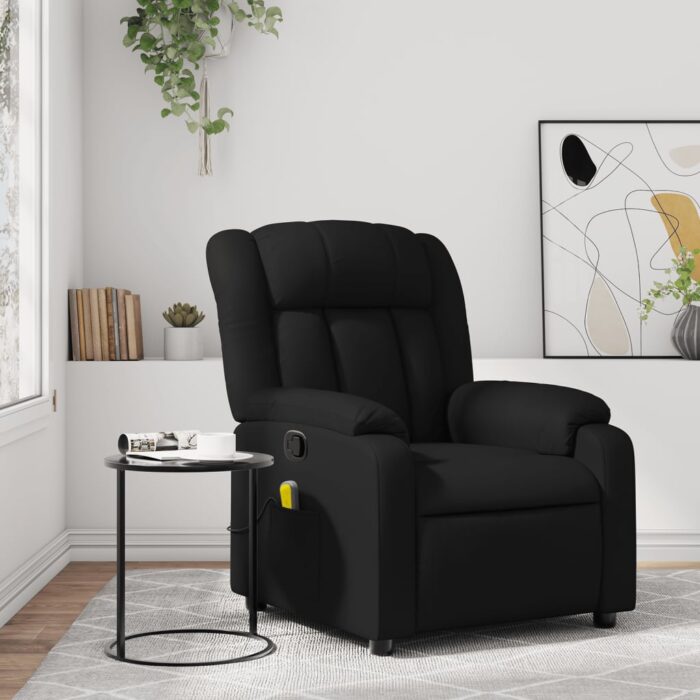 Fauteuil de massage inclinable Noir Similicuir – Image 1