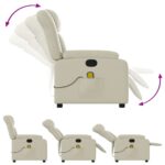 Fauteuil inclinable de massage Crème Similicuir – Image 3