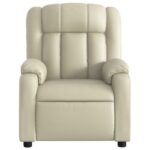 Fauteuil inclinable de massage Crème Similicuir – Image 5