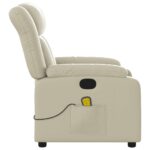 Fauteuil inclinable de massage Crème Similicuir – Image 6