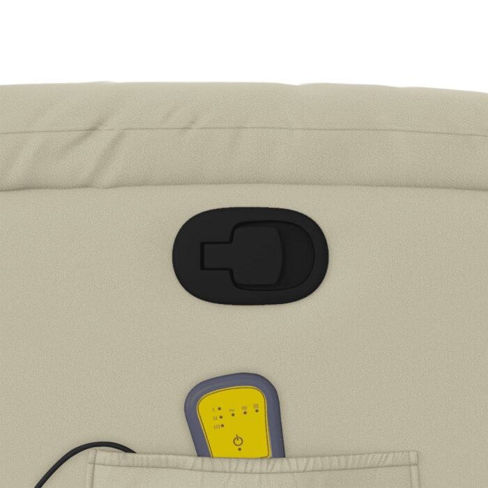 Fauteuil inclinable de massage Crème Similicuir – Image 8