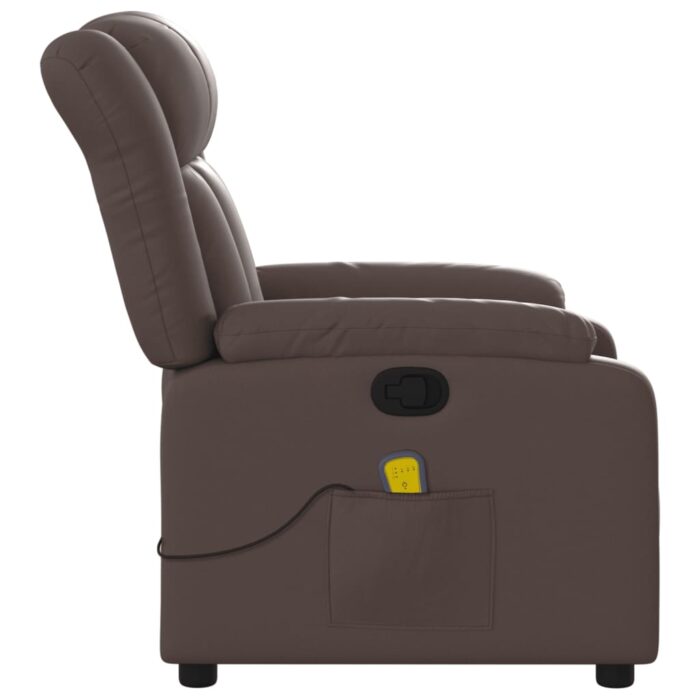 Fauteuil de massage inclinable Marron Similicuir – Image 6