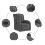 Fauteuil inclinable Gris foncé Tissu – Image 3