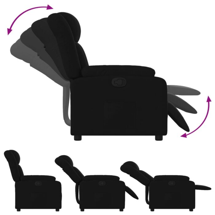 Fauteuil inclinable Noir Tissu – Image 2