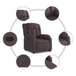 Fauteuil inclinable Marron foncé Tissu – Image 3
