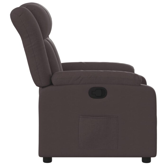 Fauteuil inclinable Marron foncé Tissu – Image 5