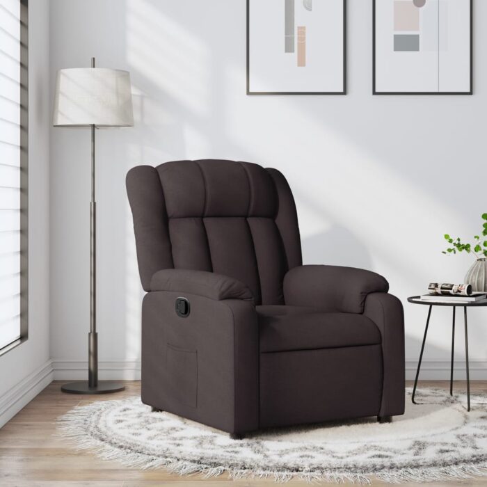 Fauteuil inclinable Marron foncé Tissu – Image 1