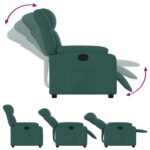 Fauteuil inclinable Vert foncé Tissu – Image 2
