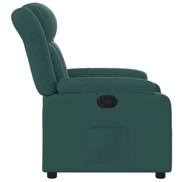 Fauteuil inclinable Vert foncé Tissu – Image 5